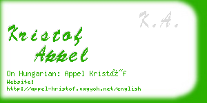 kristof appel business card